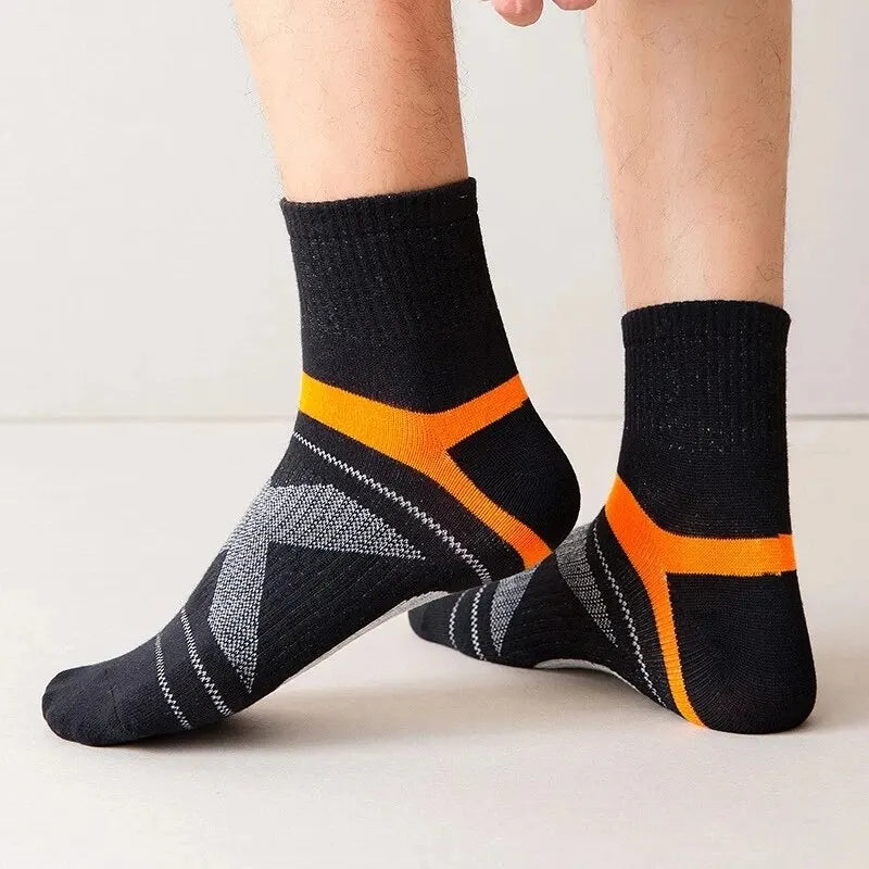 3 Pairs Men's Socks Hiking Black Sports Basketball Socks Casual Soft Running Summer Absorb Sweat Breathable Male Sokken Gifts