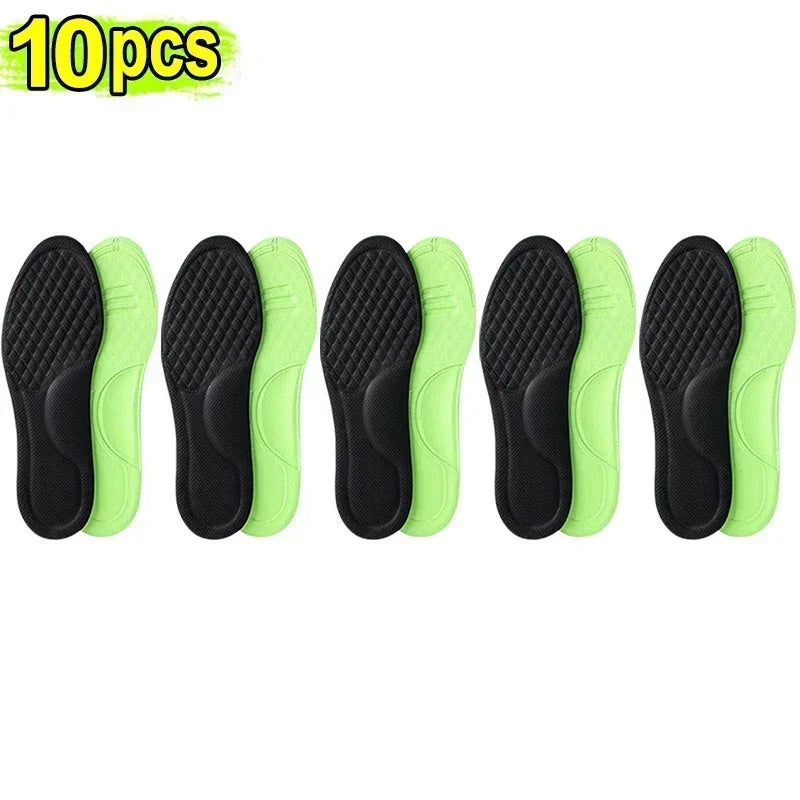 10pcs Unisex Memory Foam Orthopedic Insoles Deodorizing Insole Shoes Sports Absorbs Sweat Soft Antibacterial Shoe Accessories