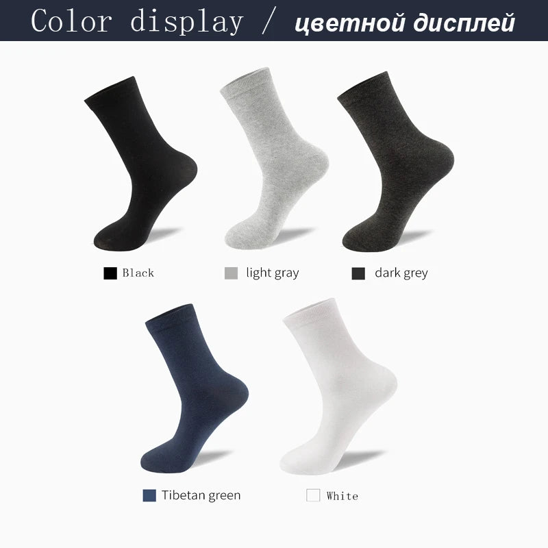 10Pairs/Lot Men Combed Cotton Socks Black Casual Business Breathable High Quality Man Sock New For Male Plus Size EU38-48