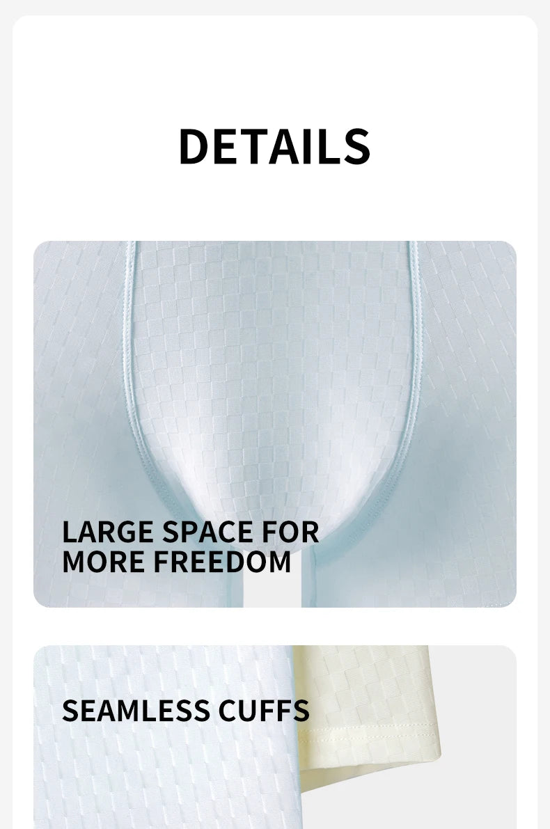 MiiOW 3Pcs Ice Silk Men Panties Mesh Breathable Mens Underpants 10A Antibacterial Crotch Men's Underwear Boxers Man Boxer Briefs