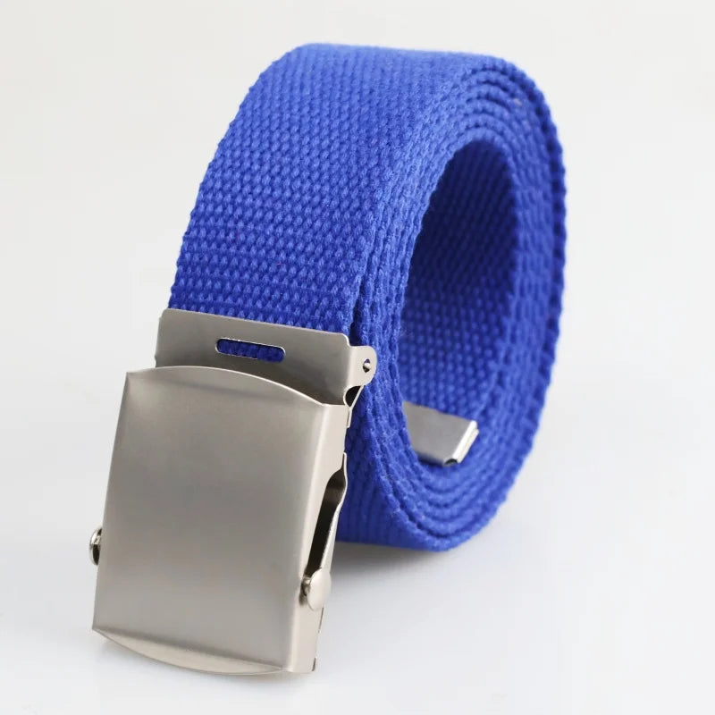 New Men's Canvas Belt Outdoor Wear-resistant Breathable Alloy Buckle Unisex Belt Youth Camouflage Sports waistband