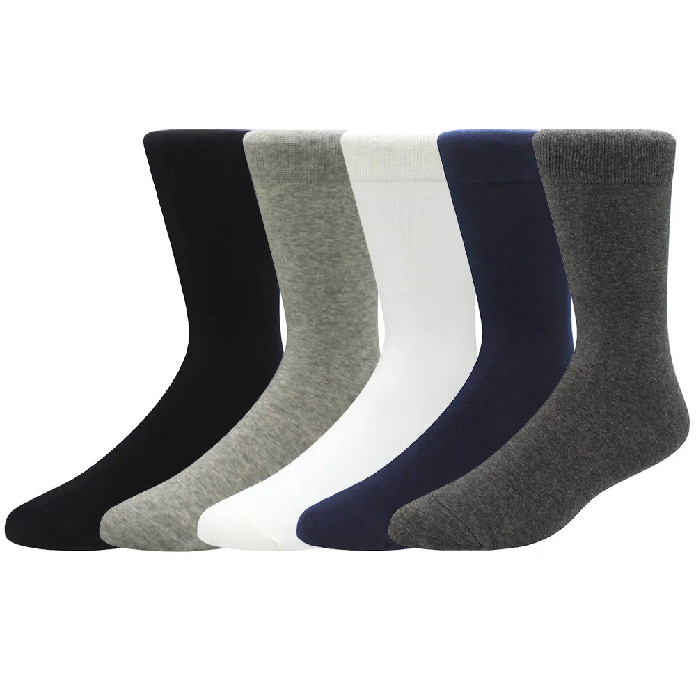 5 Pairs Men Middle Tube Socks Fun Casual Business Socks Colorful Halloween Animal Vintage Happy Woman Cotton Socks
