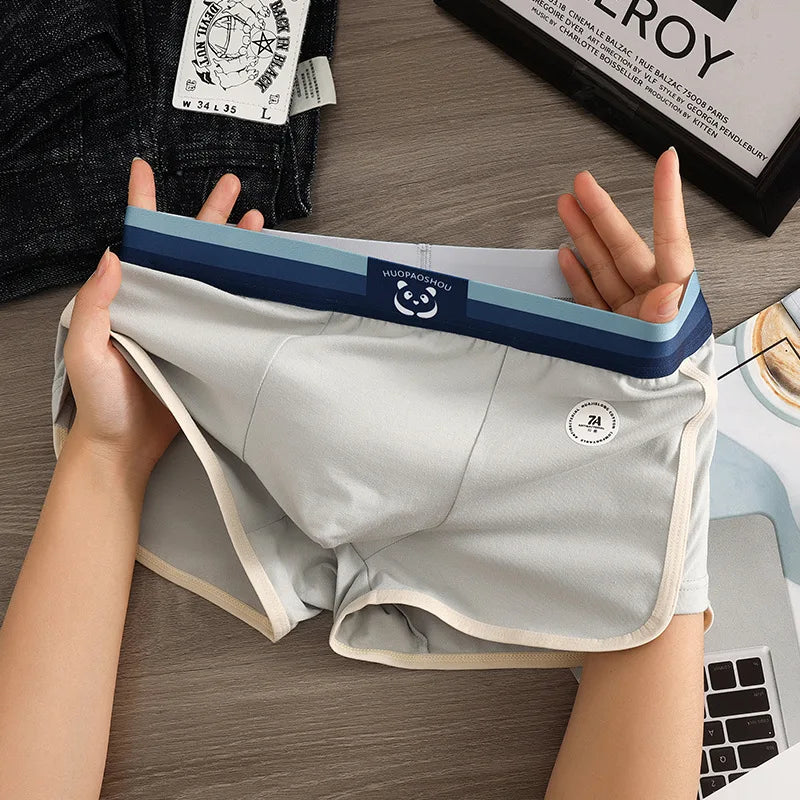 1/3 PCS/Pack 7A Antibacterial Big U Mesh Breathable Crotch Men's Panties 100% Cotton Trendy Underpants High Elastic Waist Boxers