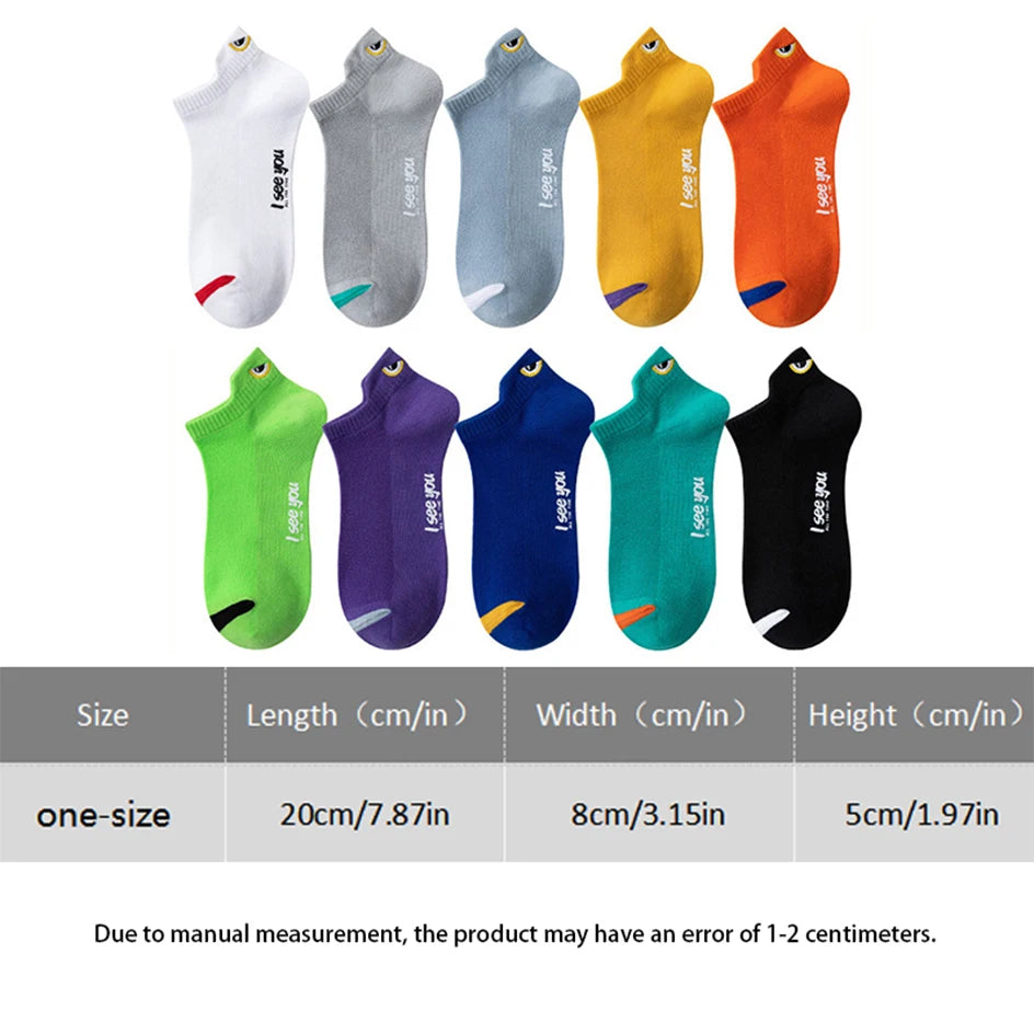 5/10 Pairs Man Short Socks Ankle Boat Socks Breathable Casual Athletic Socks Women Summer Thin Low-Cut Male Socks